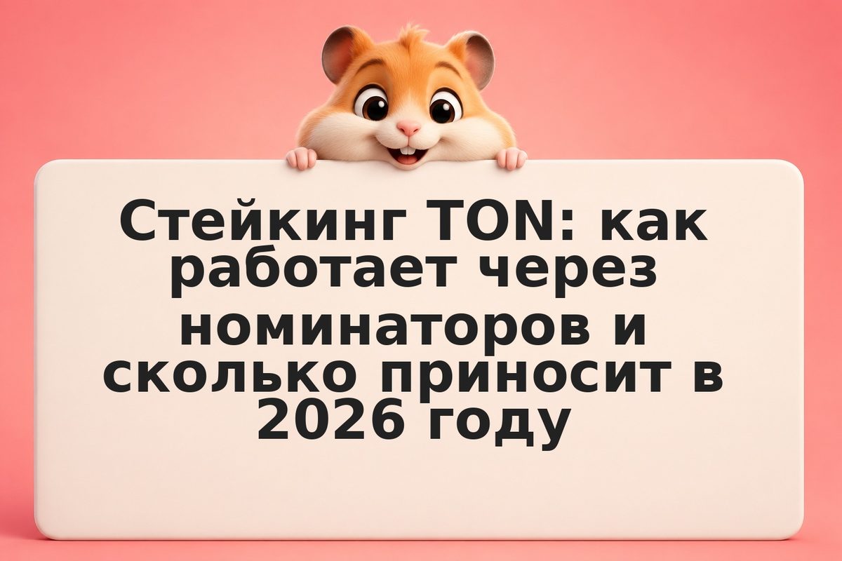 Стейкинг TON: как работает через номинаторов и сколько приносит в 2026 году