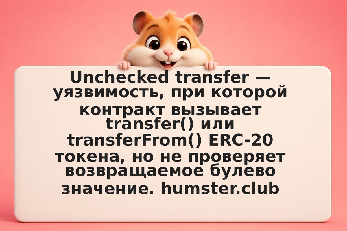 Unchecked transfer: когда смарт-контракт молча теряет ваши токены