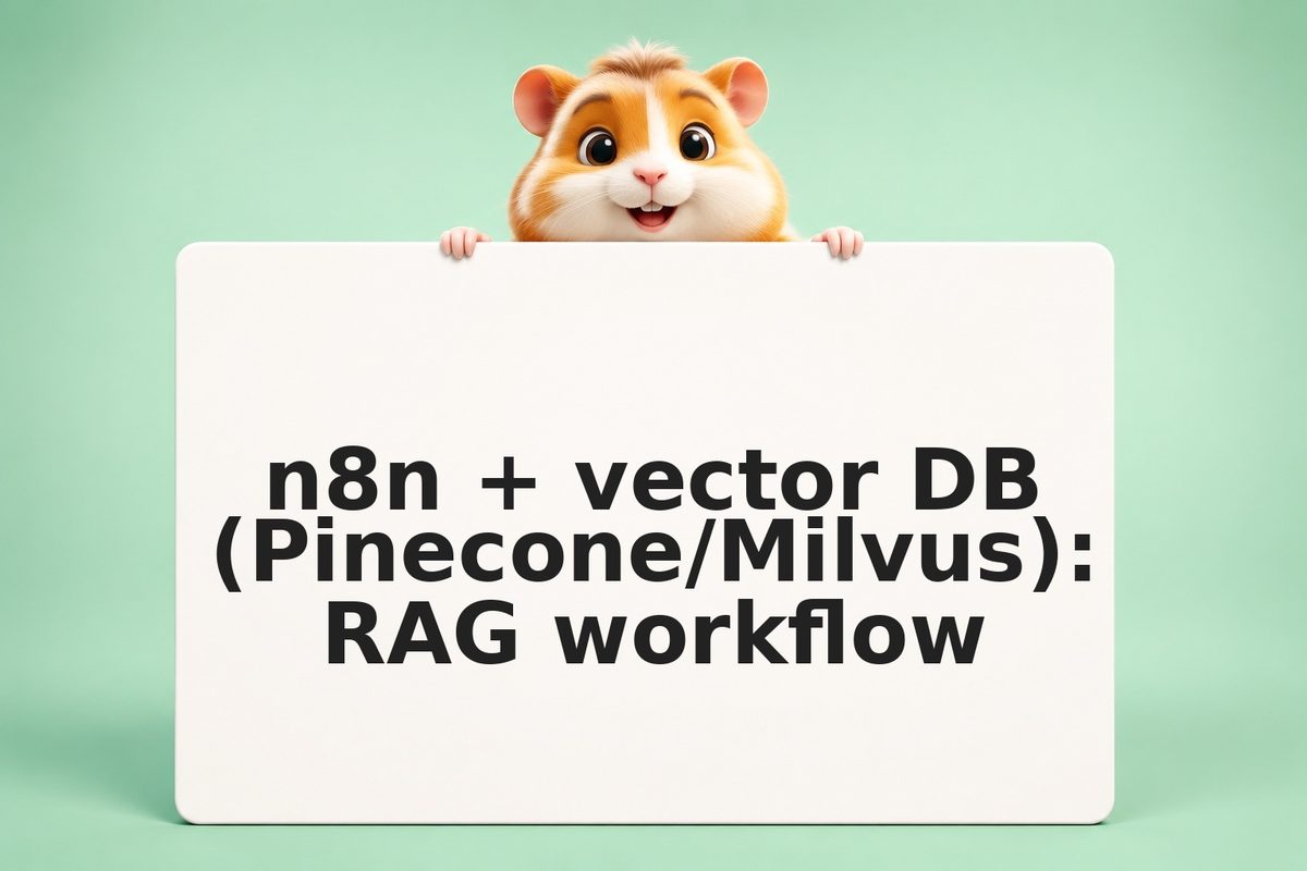 n8n + vector DB (Pinecone/Milvus): RAG workflow