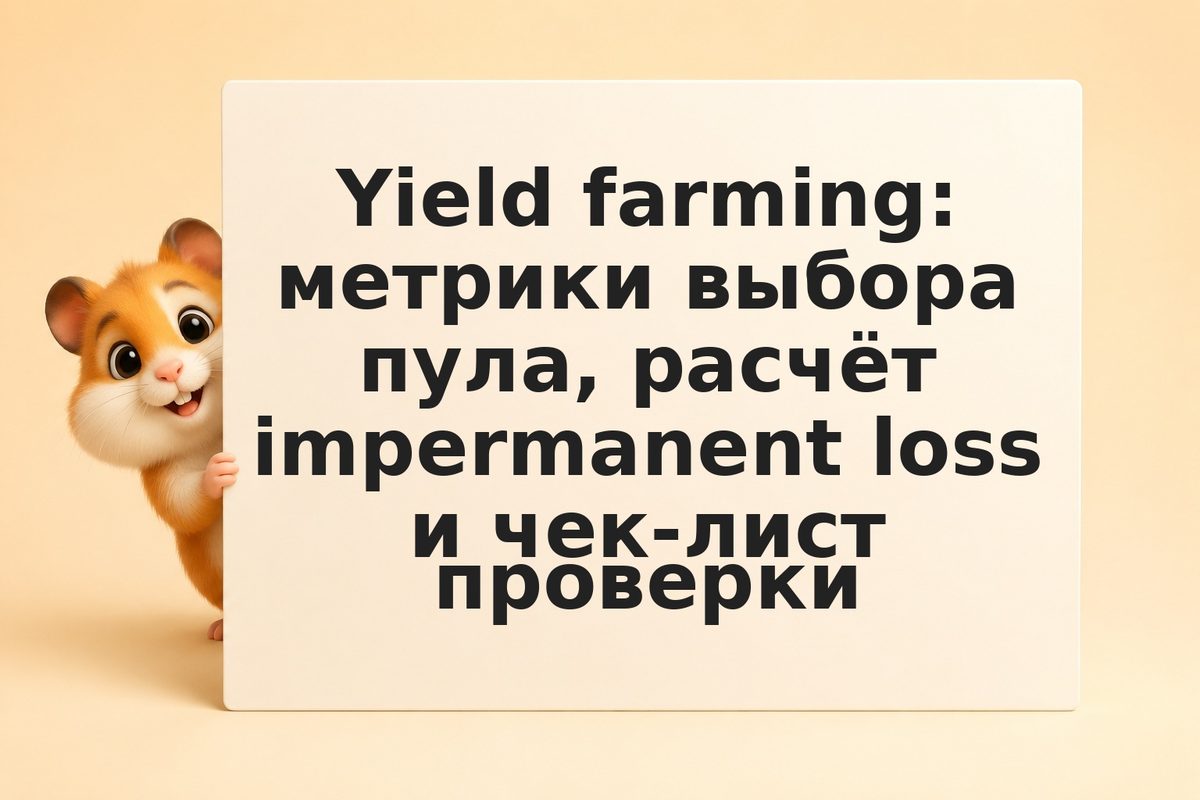 Yield farming: метрики выбора пула, расчёт impermanent loss и чек-лист проверки