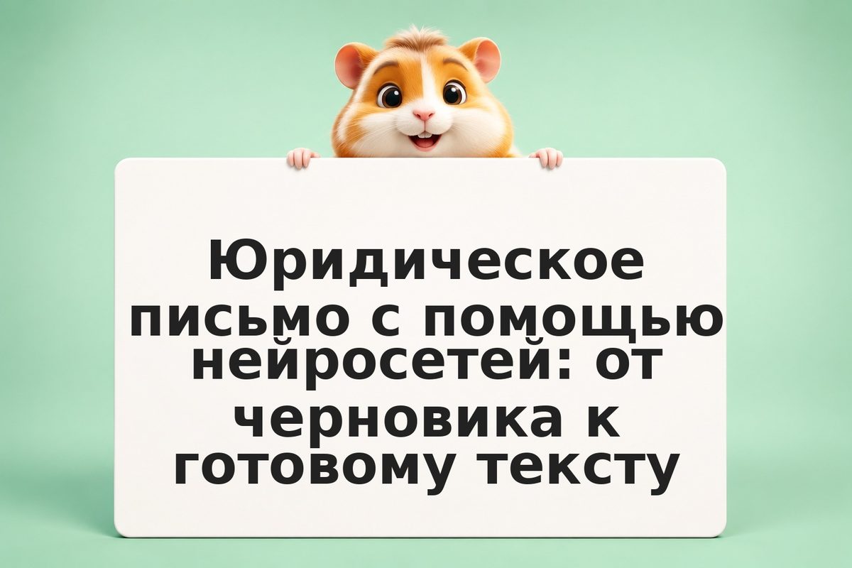 Юридическое письмо с помощью нейросетей: от черновика к готовому тексту